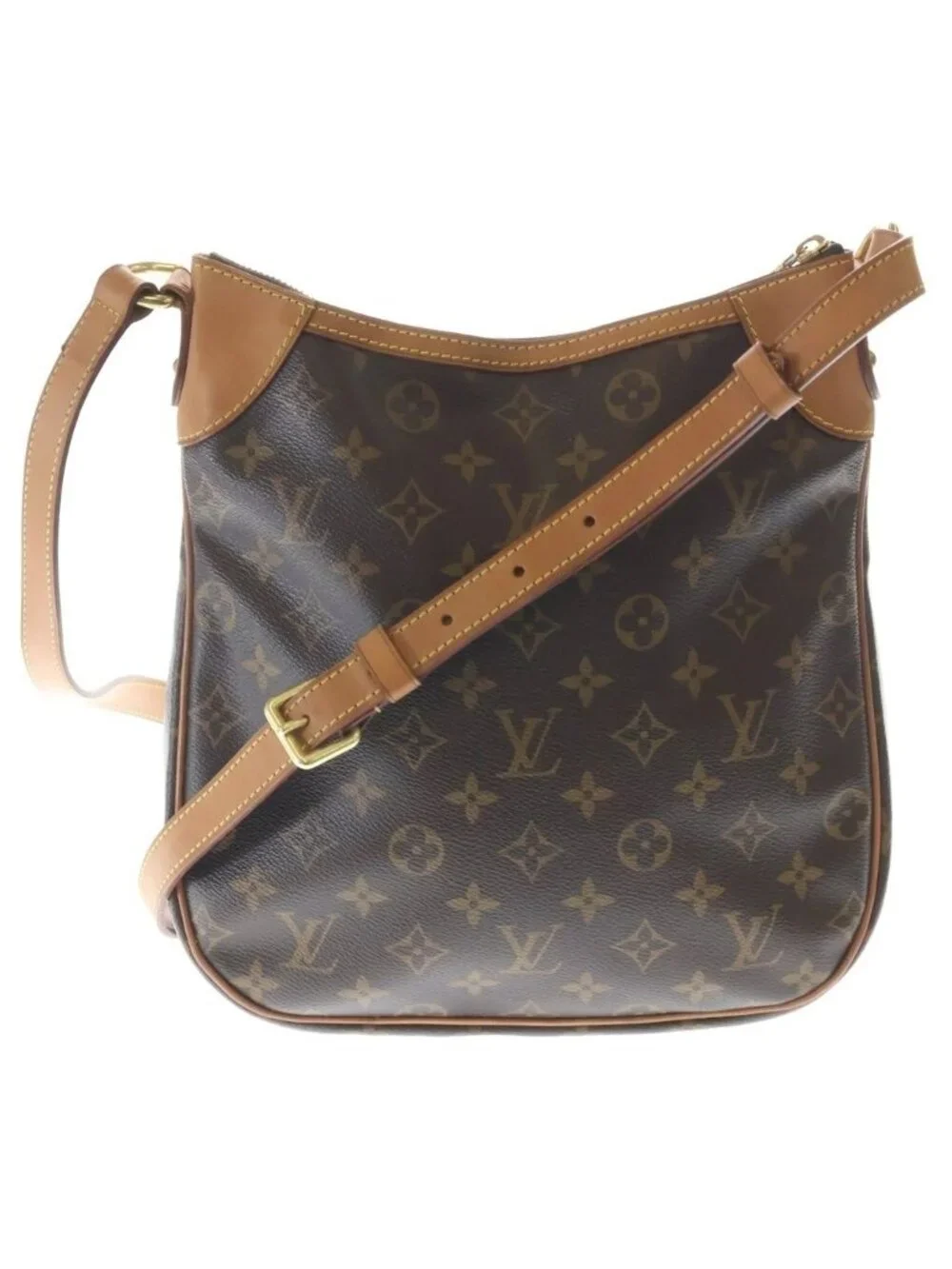 Louis Vuitton Monogram Odeon PM Shoulder Bag Pochette Brown Leather Gold